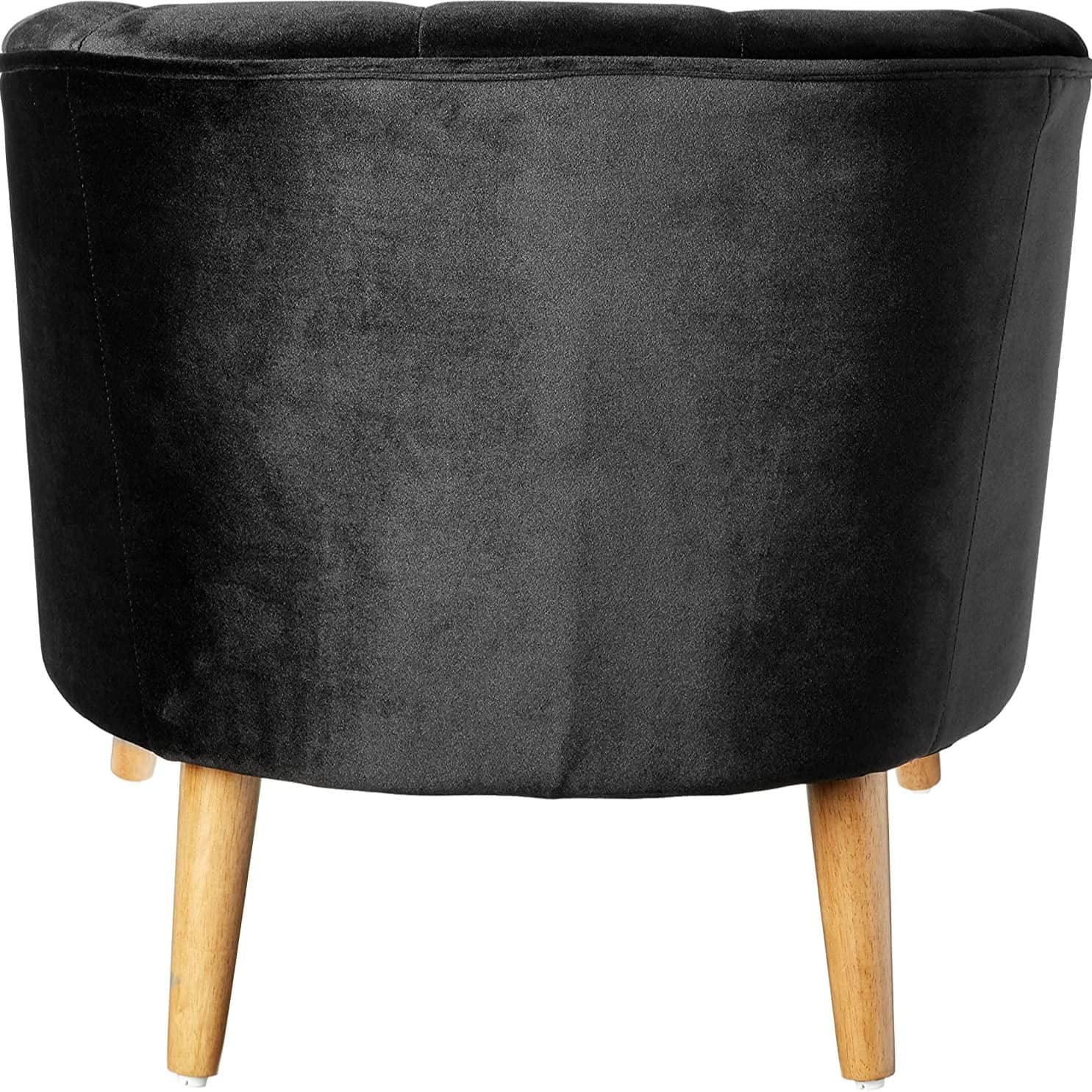 Modern Velvet Club Chair, Black - rear_view