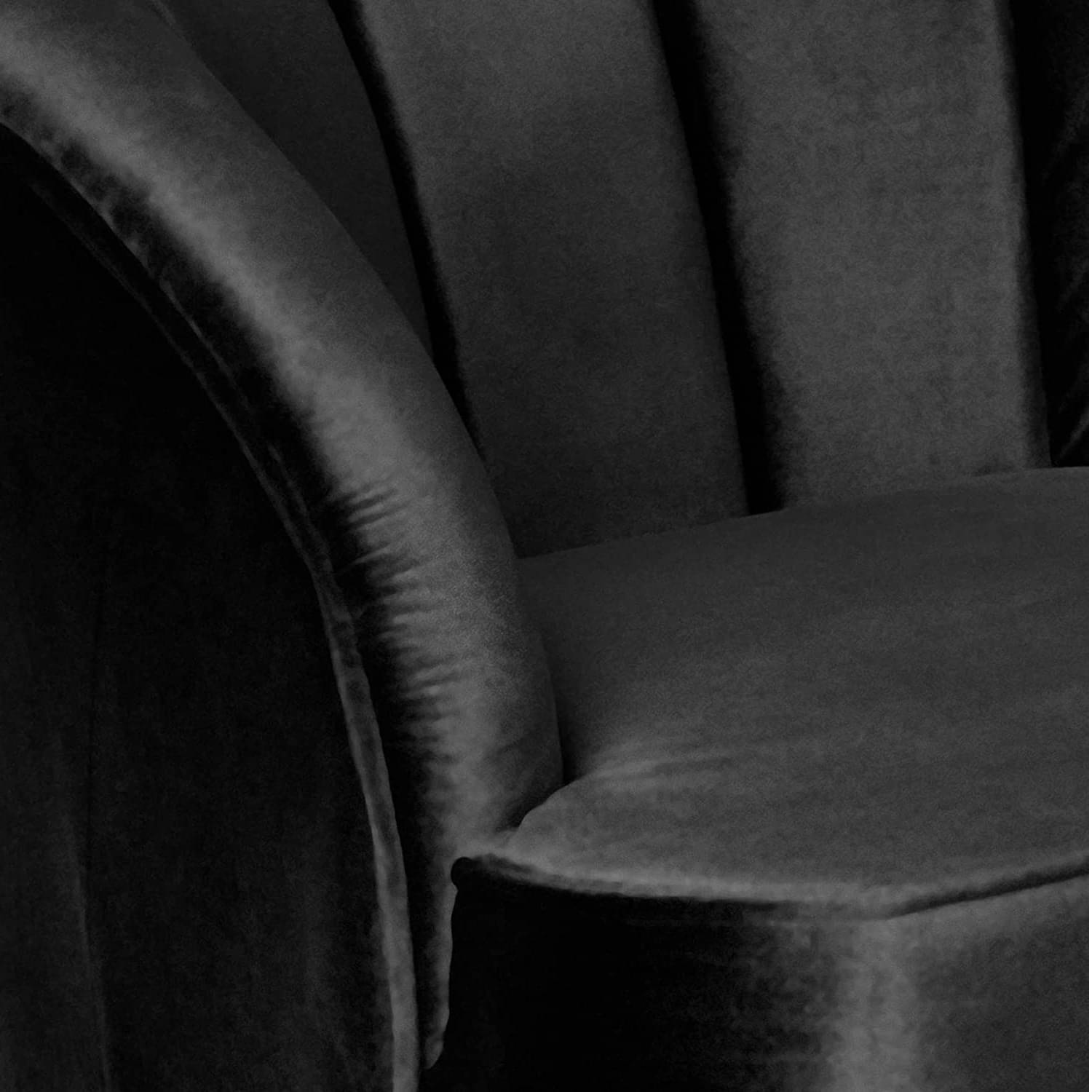 Modern Velvet Club Chair, Black