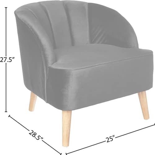 Modern Velvet Club Chair, Black