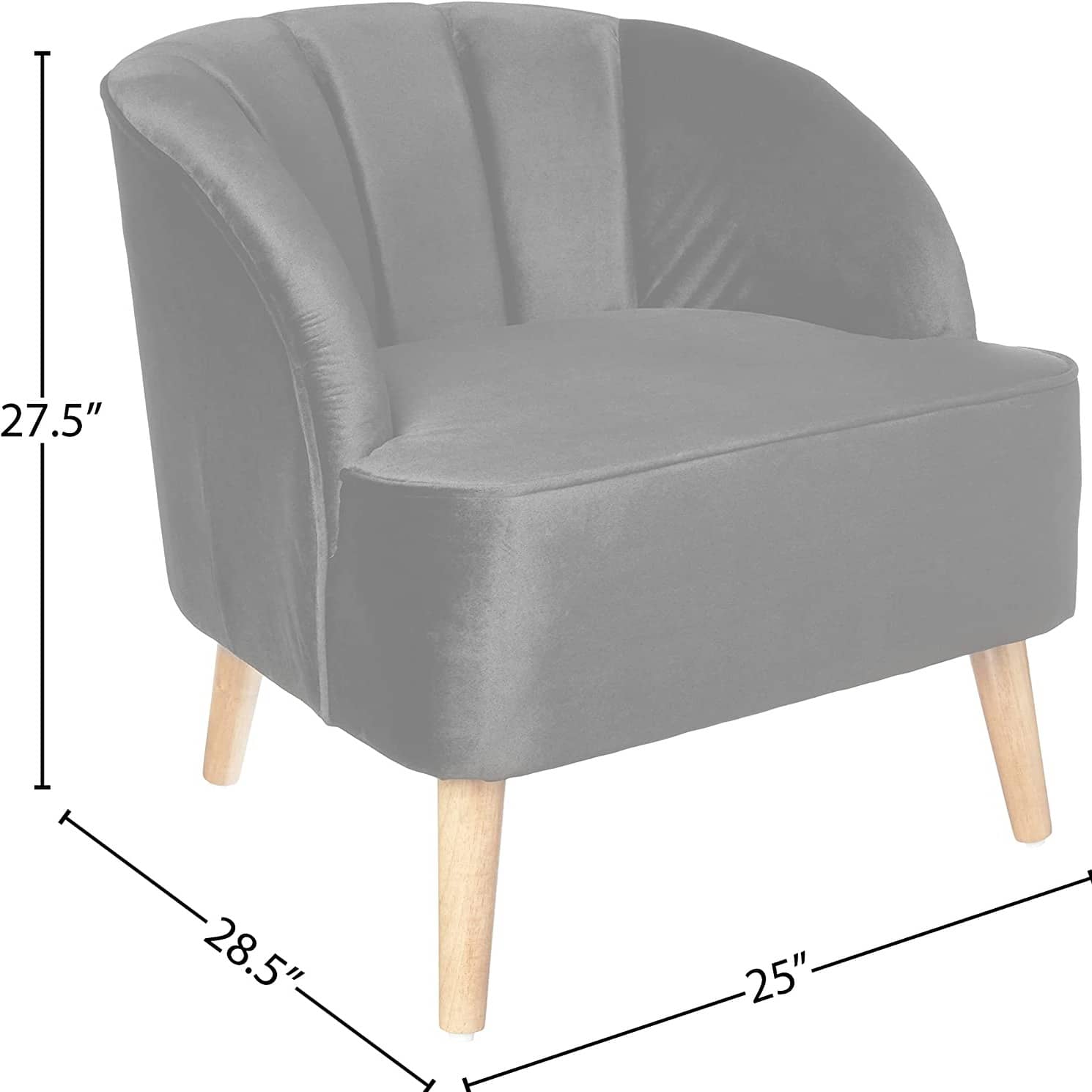 Modern Velvet Club Chair, Black
