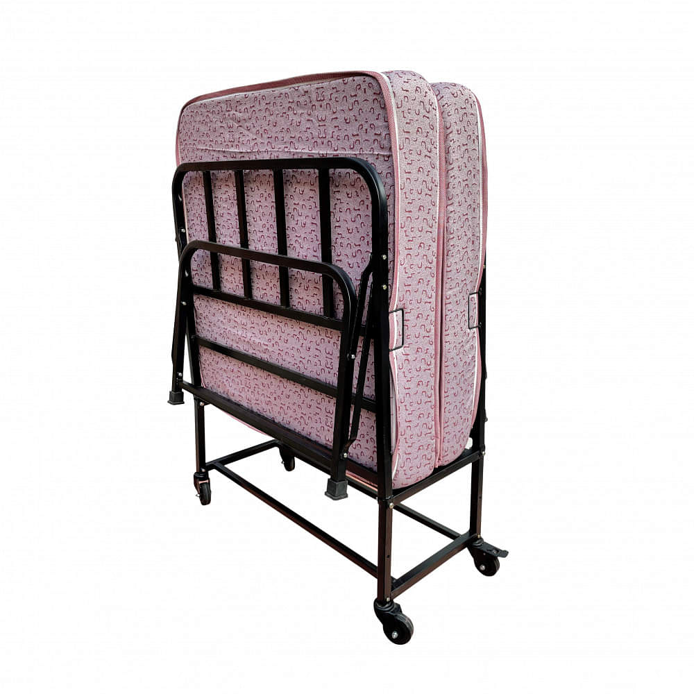 Morpho Metal Rollaway Single Folding Bed with Mattress - photo