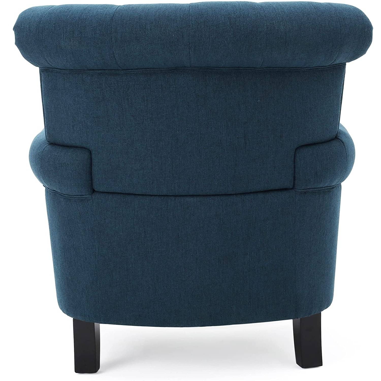 Dark Blue Fabric Tufted Chair