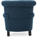 Dark Blue Fabric Tufted Chair - rear_view