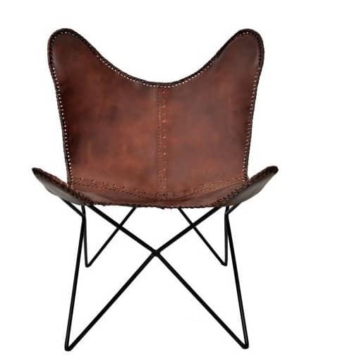 Leather Finish Butterfly Chair