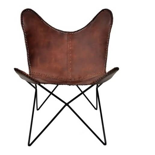 Leather Finish Butterfly Chair