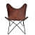 Leather Finish Butterfly Chair - top_view