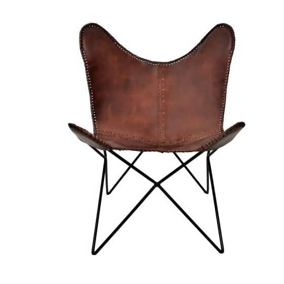 Leather Finish Butterfly Chair