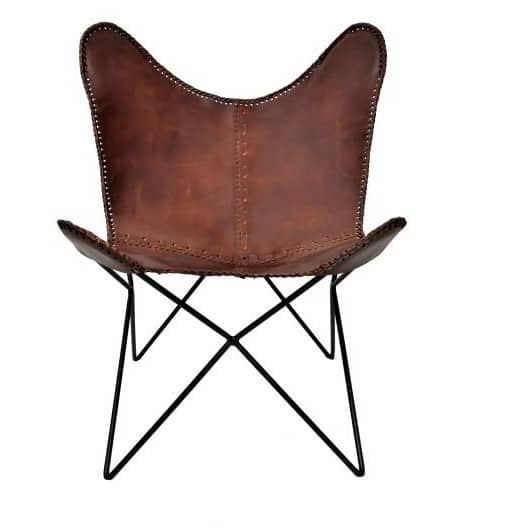 Leather Finish Butterfly Chair