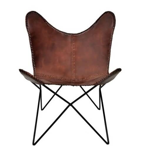 Leather Finish Butterfly Chair