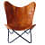 Brown Coloured Genuine Leather Butterfly Chair - photo