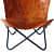 Brown Coloured Genuine Leather Butterfly Chair - top_view