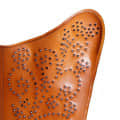 Brown Coloured Genuine Leather Butterfly Chair - rear_view