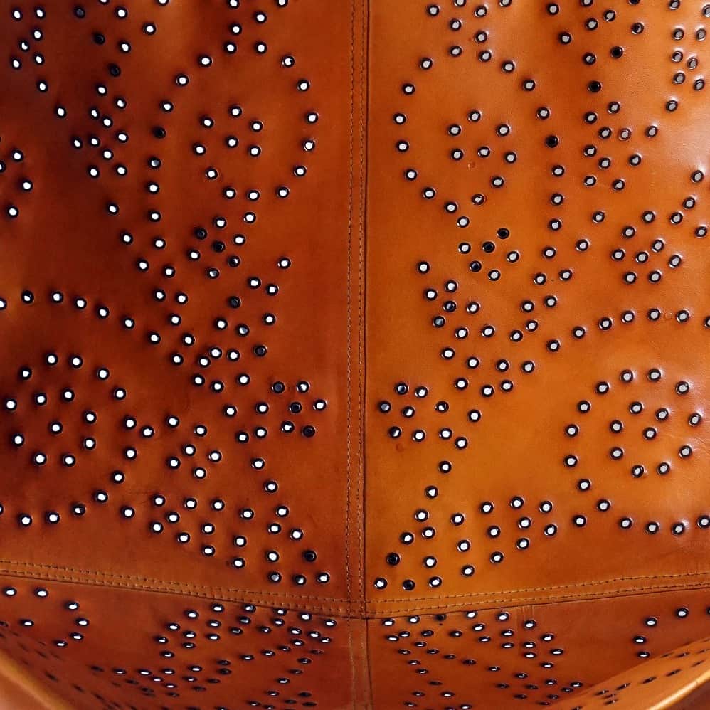 Brown Coloured Genuine Leather Butterfly Chair - left_view