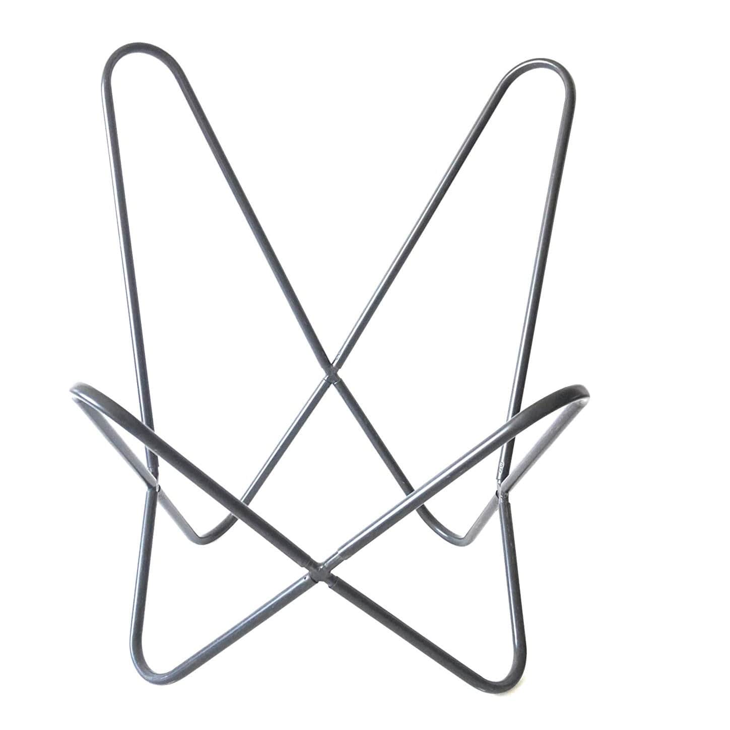 Stylish Leather Butterfly Chair with Iron Stand - bottom_view