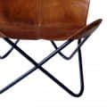 Stylish Butterfly Leather Chair With Iron Stand - top_view