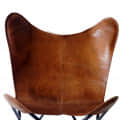 Stylish Butterfly Leather Chair With Iron Stand - rear_view