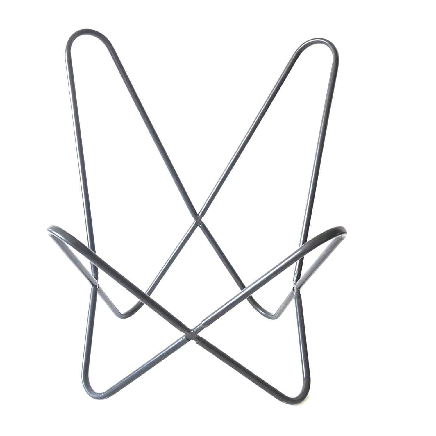 Stylish Butterfly Leather Chair With Iron Stand - right_view