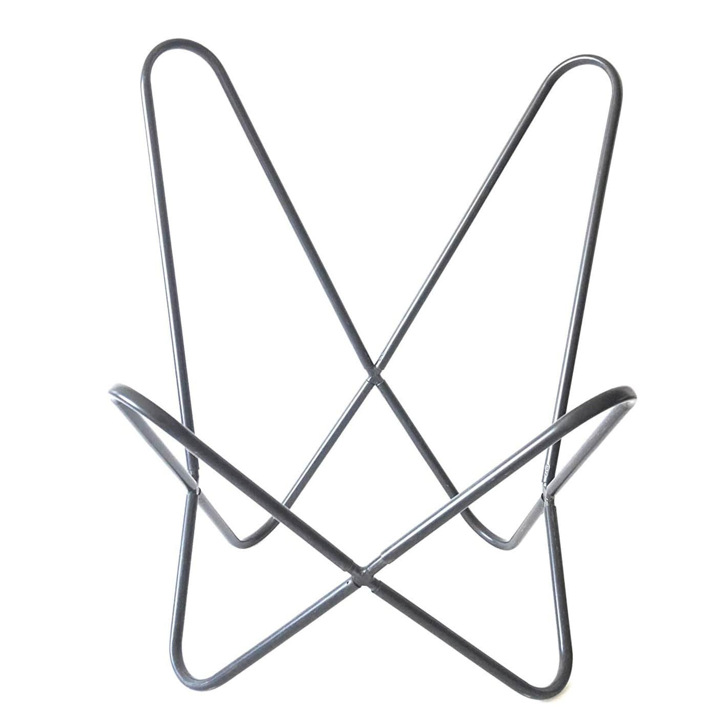 Stylish Butterfly Leather Chair With Iron Stand - bottom_view