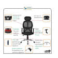 Flaine X Series High Back Mesh Ergonomic Chair with Chrome Base - left_view