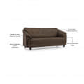 Fiona 3 Seater Sofa In Brown Colour - rear_view