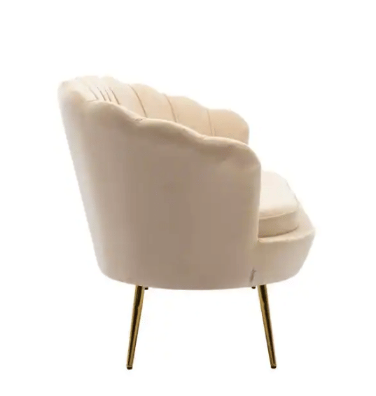 Modern Velvet Upholstered Arm Loveseat Sofa