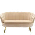 Modern Velvet Upholstered Arm Loveseat Sofa - rear_view