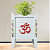 White Wood Polymer Composite Tulsi Planter with Hand painted Multicolor Art work - front_view
