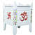 White Wood Polymer Composite Tulsi Planter with Hand painted Multicolor Art work - left_view