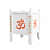 White Wood Polymer Composite Tulsi Planter with Hand painted Orange & Green Floral Art work - top_view