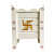 White Wood Polymer Composite Tulsi Planter with Hand painted Pink & Gold  Art work - front_view