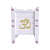 White Wood Polymer Composite Tulsi Planter with Hand painted Pink & Gold  Art work - left_view