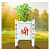 White Wood Polymer Composite Tulsi Planter with Hand Painted Multicolor Pattern Art work - photo