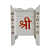 White Wood Polymer Composite Tulsi Planter with Hand Painted Multicolor Pattern Art work - top_view