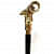 Antique 3 fold Designer Brass Dinosaur Style Wooden Folding Black Walking Stick Vintage - top_view