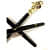 Antique 3 fold Designer Brass Dinosaur Style Wooden Folding Black Walking Stick Vintage - rear_view