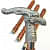 Victorian Metal Dragon Handle Walking Stick - photo
