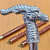 Victorian Metal Dragon Handle Walking Stick - front_view