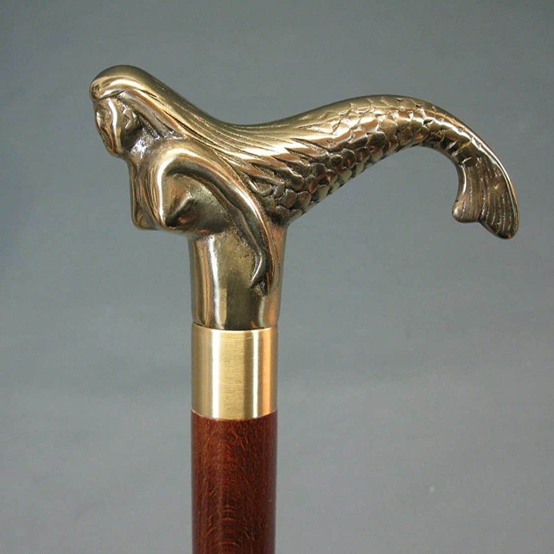 Antique Walking Stick /Cane Victorian Design Brass Handle Walking Stick - front_view