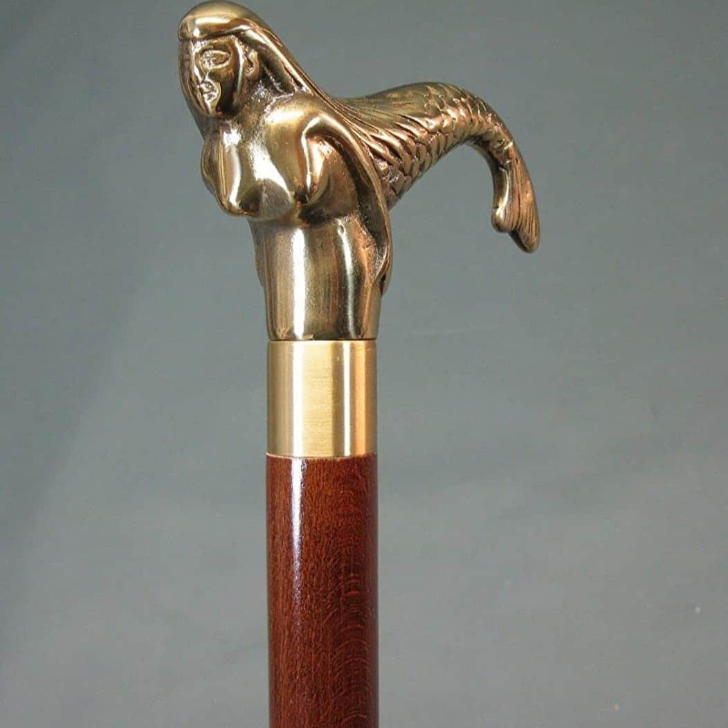 Antique Walking Stick /Cane Victorian Design Brass Handle Walking Stick - rear_view
