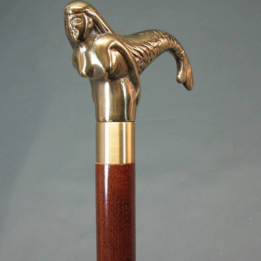 Antique Walking Stick /Cane Victorian Design Brass Handle Walking Stick