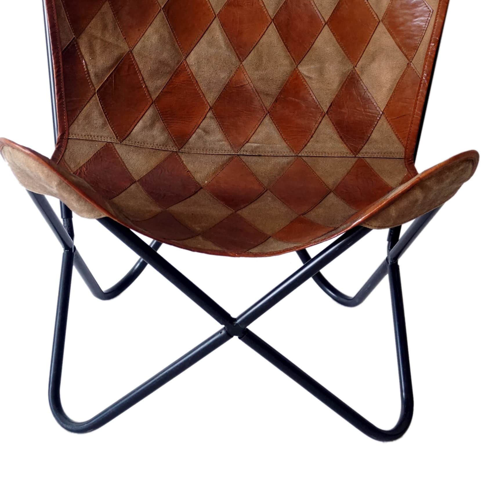Stylish Butterfly Chair with Iron Stand - rear_view