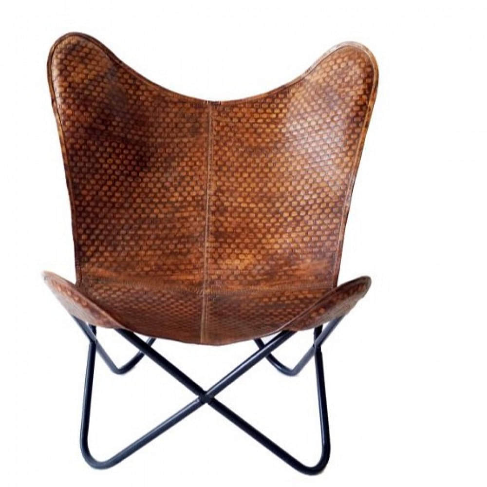 Mahogany Butterfly Chair With Iron Stand - photo