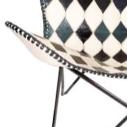 Retro Handmade Leather Butterfly Chair - rear_view