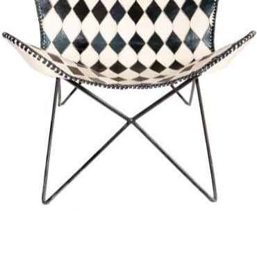 Retro Handmade Leather Butterfly Chair - bottom_view