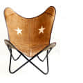 Brown Colour Leather Butterfly Chair - photo