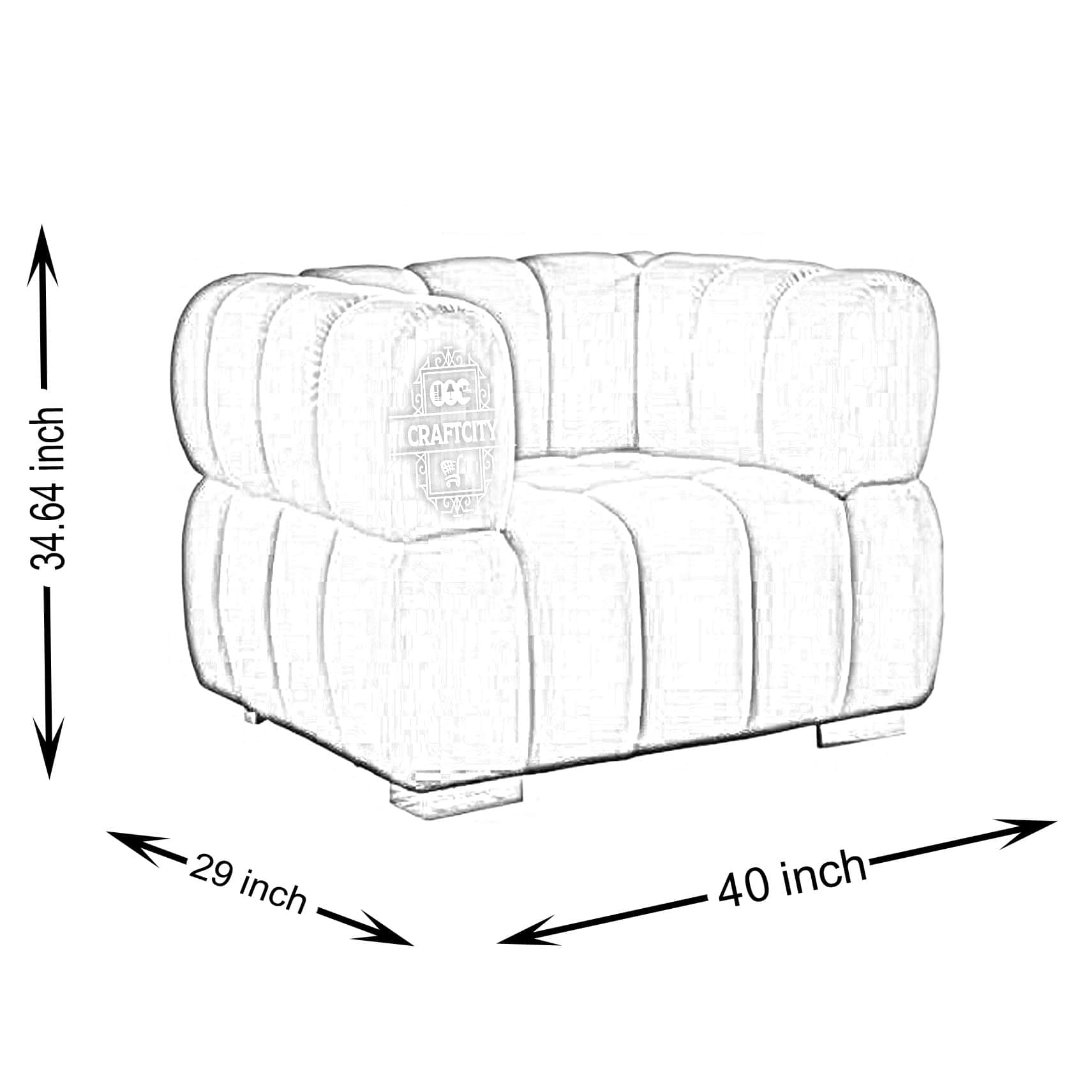 Luxury and Stylish Single Seater Sofa - bottom_view
