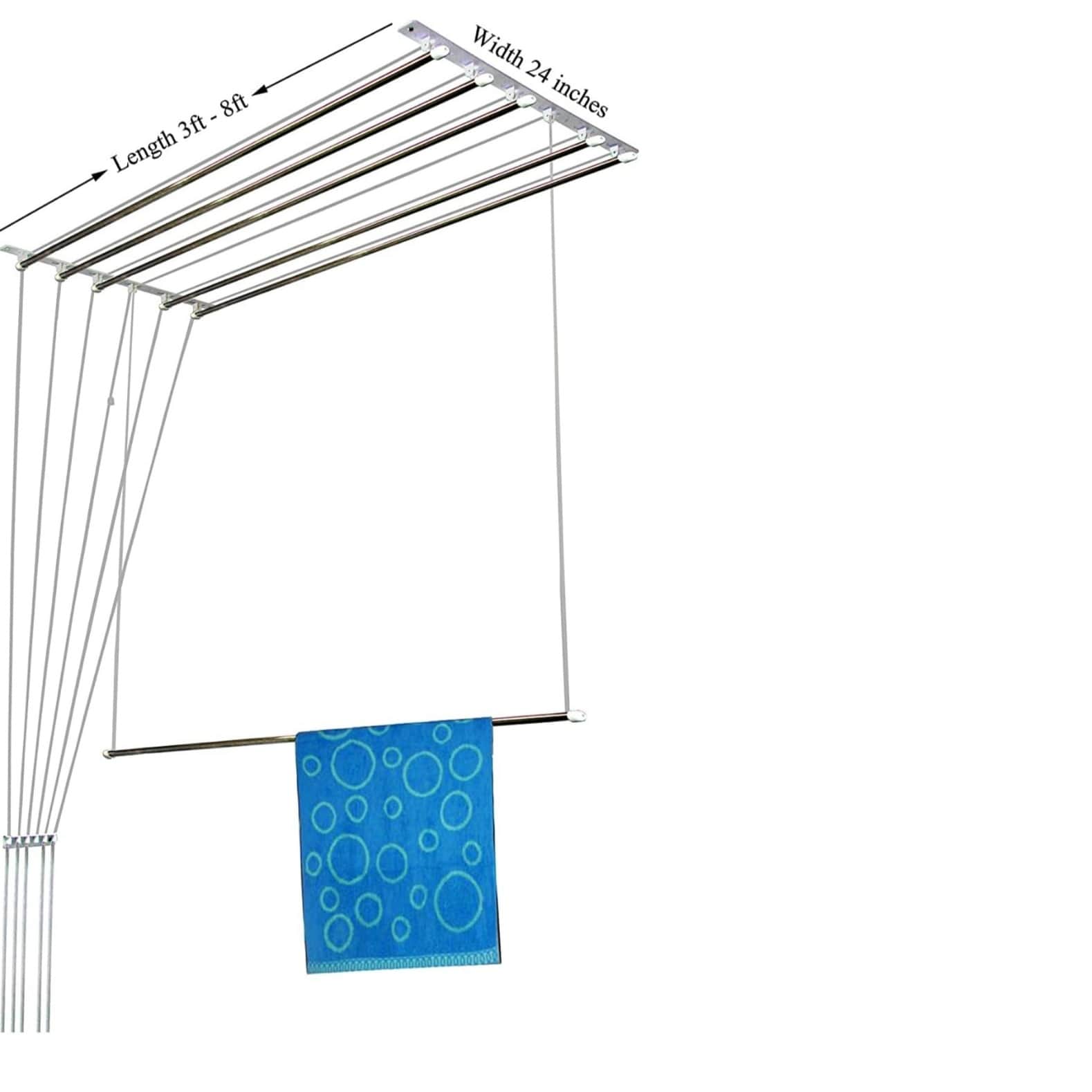 Dry Cloth Ceiling Hanging System 3 ROD 60" - front_view