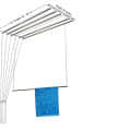 Dry Cloth Ceiling Hanging System 4 rod 84" - rear_view