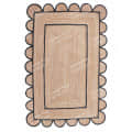 3X5 Feet Natural Jute Scalloped Rug Bedside Rectangle Rug - top_view