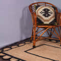 3X5 Feet Natural Jute Scalloped Rug Bedside Rectangle Rug - rear_view
